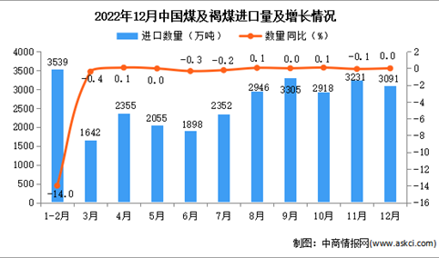 2022年12月中国煤及褐煤进口数据统计分析