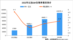 2022年江苏国民经济和社会发展统计公报：GDP同比增长2.8%（图）