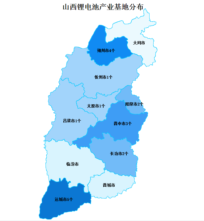 2023年山西鋰電池產(chǎn)業(yè)布局分析：運(yùn)城產(chǎn)業(yè)基地最多（圖）