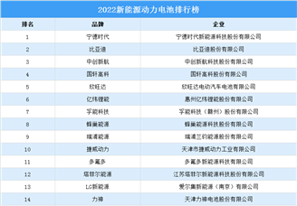 2022中国新能源动力电池排行榜（附榜单）