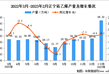 2023年1-2月遼寧乙烯產量數據統計分析