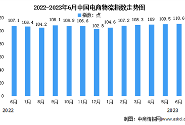 2023年6月中国电商物流指数为110.6点 比上月提高1.1个点（图）