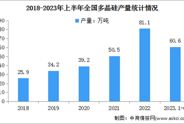 2023年上半年全国光伏制造行业运行情况：多晶硅产量同比增长66.1%