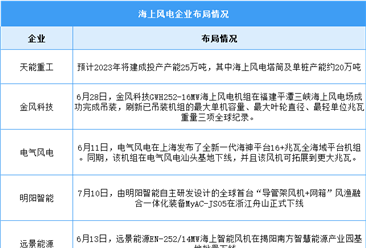2023年中国海上风电累计装机容量及企业布局情况