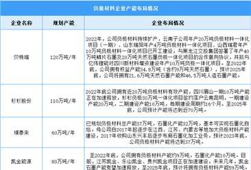 2024年中国锂电池负极材料出货量及企业布局情况预测分析（图）