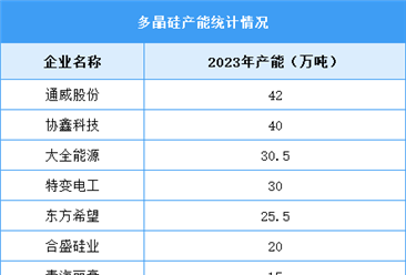 2024年中國多晶硅產量及重點企業分析預測分析（圖）