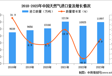 2023年中国天然气进口数据统计分析：进口量同比增长9.9%