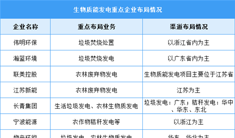 2024年中国生物质能发电装机量及企业布局情况预测分析（图）