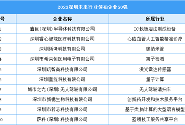 2023深圳未来行业领袖企业50强（图）