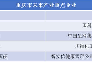 2024年重庆市未来产业集群及重点企业分析（图）