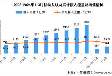 2024年1-3月份中國通信業使用情況分析（圖）