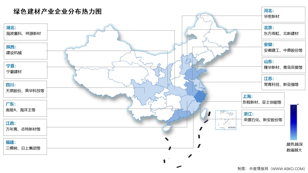 2024年中国绿色建材营业收入及区域分布情况预测分析（图）