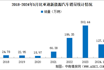 2024年5月比亚迪产销情况：销量同比增长38.13%（图）