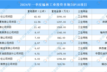 抓项目扩投资 2024年一季度榆林工业投资TOP10项目总投资超1亿