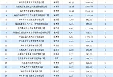 投资情报 ·榆林篇 | 2024年一季度榆林这30家企业工业土地投资规模最大