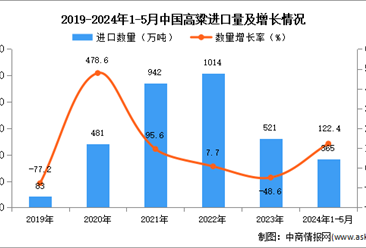 2024年1-5月中国高粱进口数据统计分析：进口量365万吨