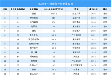 2023年北京独角兽企业排行榜（附榜单）