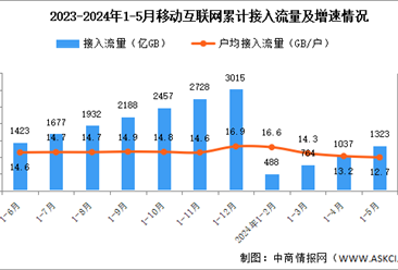 2024年1-5月份中国通信业使用情况分析（附移动互联网、移动电话、移动短信分析）（图）