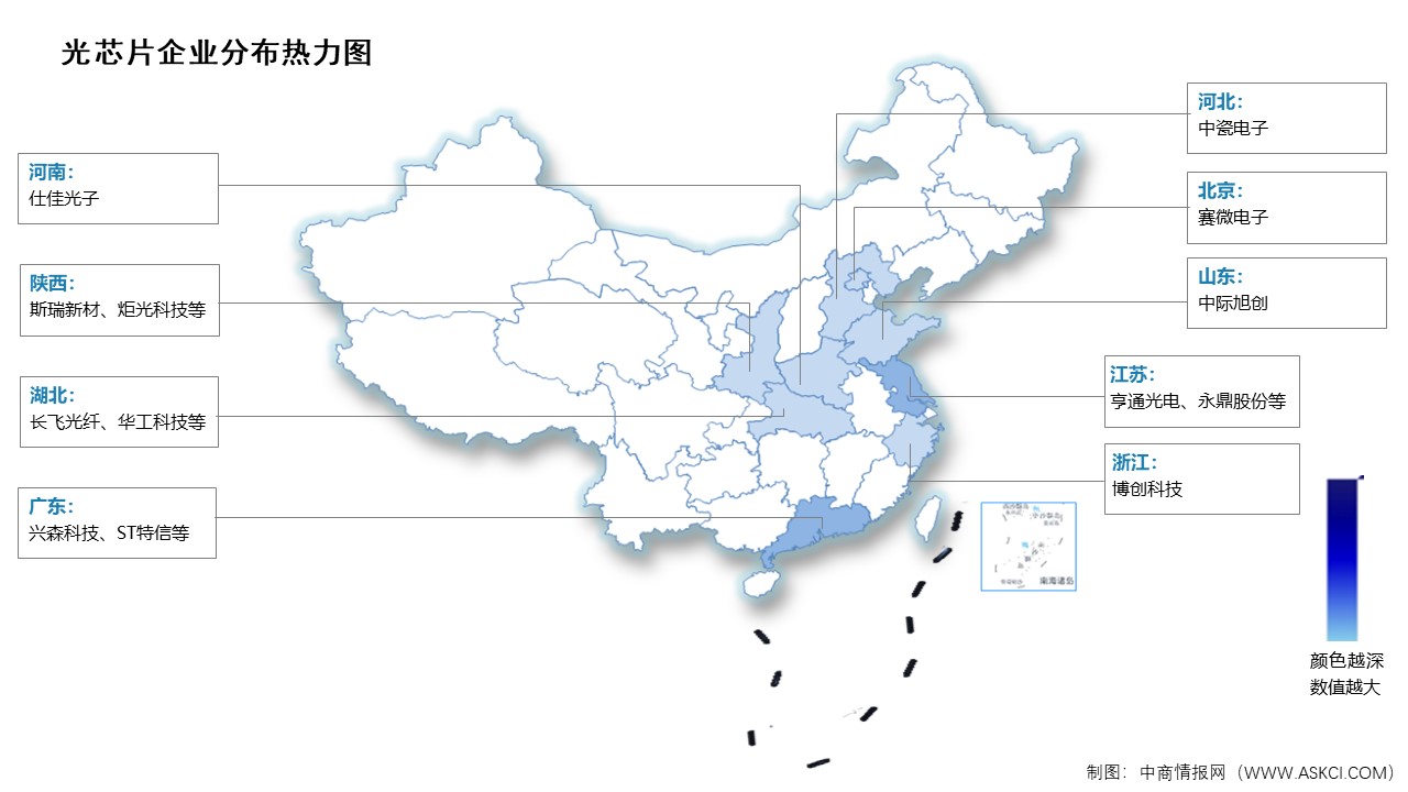 2024年中國光芯片市場規(guī)模及企業(yè)分布情況預測分析（圖）