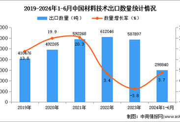 2024年1-6月中国材料技术出口数据统计分析：出口量小幅增长