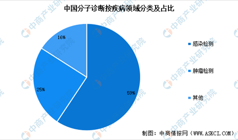 2024年中国分子诊断市场规模预测以及应用领域占比分析（图）