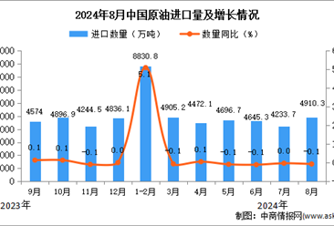 2024年8月中國原油進口數(shù)據(jù)統(tǒng)計分析：進口量小幅下降