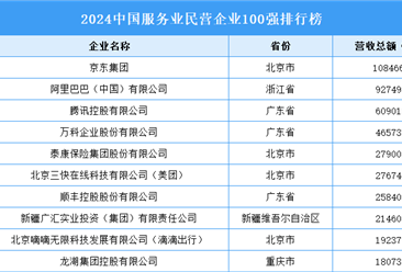 2024中国服务业民营企业100强排行榜（附榜单）