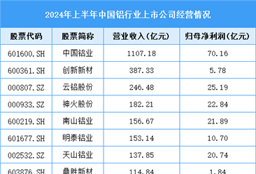 2024年中国铝型材产量预测及重点上市企业经营情况分析（图）