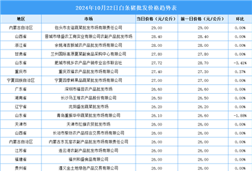 2024年10月23日全国各地最新白条猪价格行情走势分析