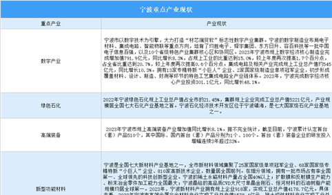 2024年宁波重点产业现状分析（图）