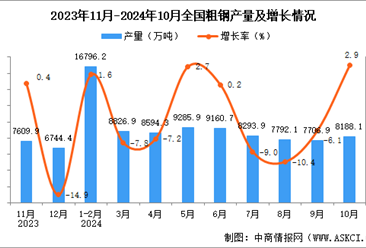 2024年10月全国粗钢产量数据统计分析