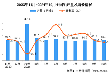 2024年10月全国铅产量数据统计分析