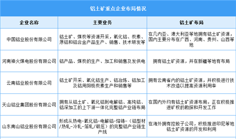 2024年中国铝土矿产量及重点企业预测分析（图）