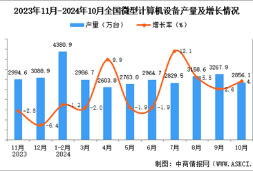 2024年10月全国微型计算机设备产量数据统计分析