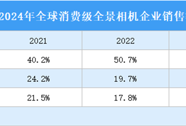 2024年全球全景相机行业竞争格局分析（图）