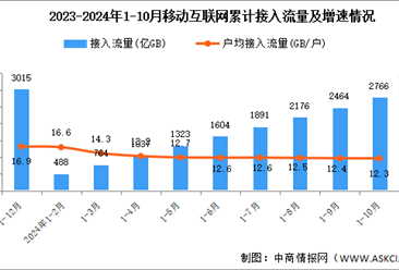 2024年1-10月份中國通信業(yè)使用情況分析（附移動互聯(lián)網(wǎng)、移動電話、移動短信分析）（圖）