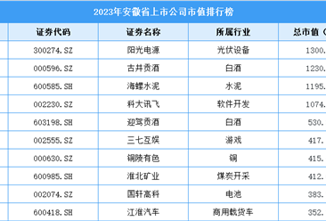 2024年廣東省上市公司市值排行榜（附榜單）