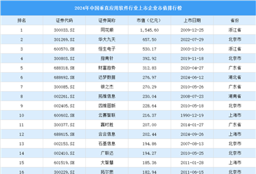 2024年中国垂直应用软件行业上市企业市值排行榜（附榜单）