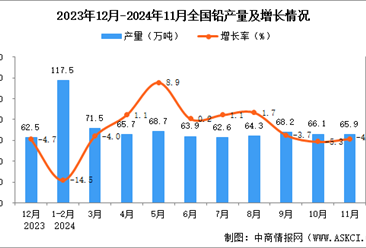 2024年11月全国铅产量数据统计分析