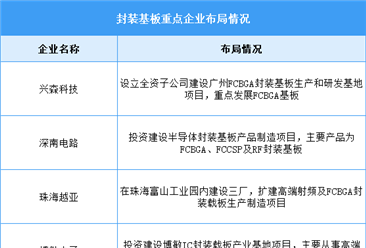 2025年中国封装基板市场规模及重点企业预测分析（图）