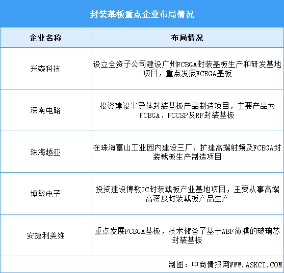 2025年中國(guó)封裝基板市場(chǎng)規(guī)模及重點(diǎn)企業(yè)預(yù)測(cè)分析（圖）