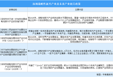 2025年深圳战略性新兴产业及未来产业政策汇总（图）