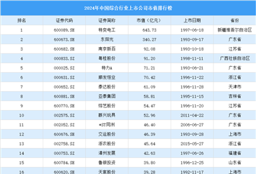 2024年中国综合行业上市公司市值排行榜（附榜单）