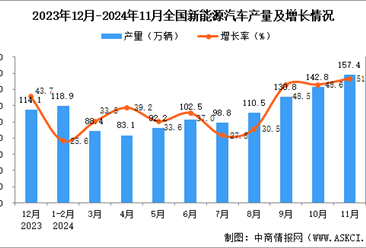 2024年11月全国新能源汽车产量数据统计分析