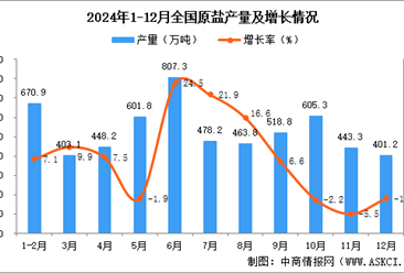 2024年12月全国原盐产量数据统计分析