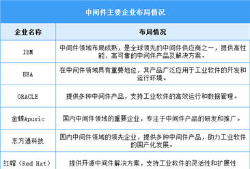 2025年中国中间件市场规模及重点企业预测分析（图）