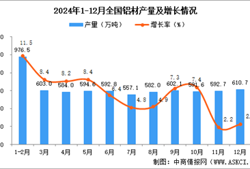 2024年12月全国铝材产量数据统计分析