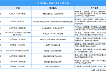 2025年中国正极材料出货量及重点企业产能排名分析（图）