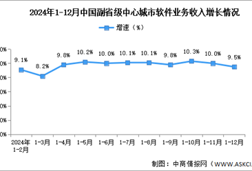 2024年1-12月中国软件业各地区及副省级中心城市情况分析（图）