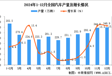 2024年12月全国汽车产量数据统计分析